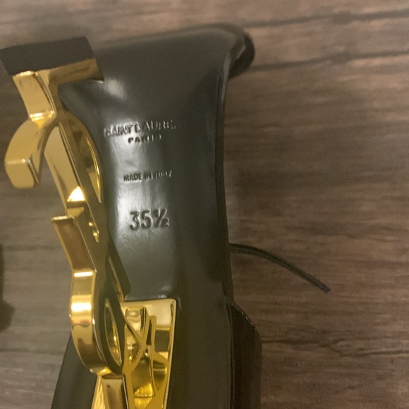 SAINT LAURENT Opyum Embellished Patent-Leather Sandals - Picture 7 of 7